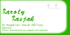 karoly kasjak business card